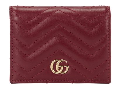 Gucci GG Marmont Card Case Wallet, &pound;220, Accessories, Burgundy, Leather, Front view